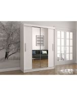 Firenze150 tolóajtós, tükrös gardróbszekrény fehér-fehér