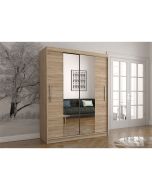 Firenze150 tolóajtós, tükrös gardróbszekrény tölgy-tölgy