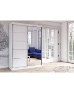  Firenze150 M2 tolóajtós, tükrös gardróbszekrény fehér-fehér