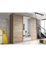 Firenze250 tolóajtós, tükrös, gardróbszekrény tölgy-tölgy