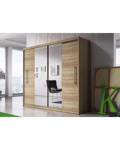 Firenze204 tolóajtós, tükrös, gardróbszekrény tölgy-tölgy