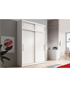 Firenze150 M06 magasított tolóajtós gardróbszekrény fehér-fehér