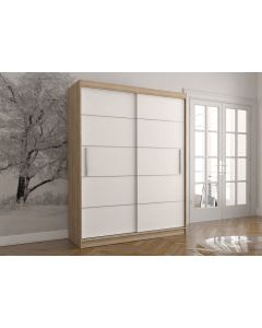 Firenze150 M06 tolóajtós gardróbszekrény tölgy-fehér