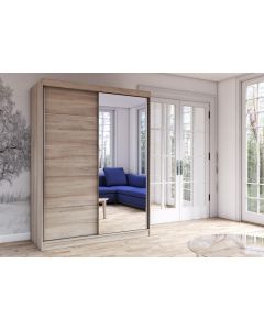  Firenze150 M2 tolóajtós, tükrös gardróbszekrény tölgy-tölgy