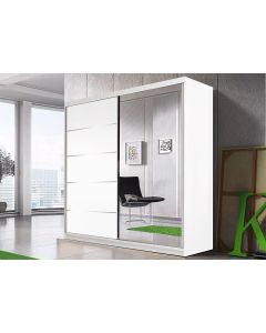 Firenze183 tolóajtós, tükrös, gardróbszekrény fehér-fehér