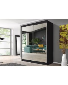 Firenze183 M20 tolóajtós, tükrös, gardróbszekrény fekete