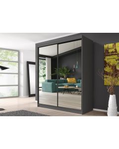 Firenze183 M20 tolóajtós, tükrös, gardróbszekrény szürke