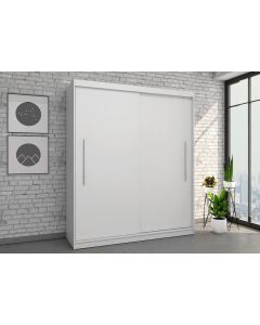 Firenze204 M2 tolóajtós, gardróbszekrény fehér-fehér