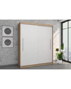 Firenze204 M2 tolóajtós, gardróbszekrény tölgy-fehér