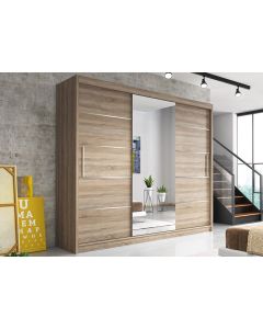 Firenze233 tolóajtós, tükrös, gardróbszekrény tölgy-tölgy