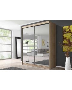 Firenze203 M20 tolóajtós, tükrös, gardróbszekrény tölgy