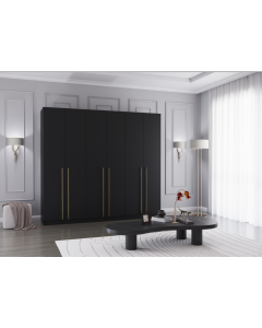 Rosa230 6D gardróbszekrény fekete-fekete
