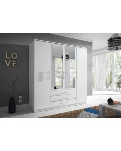 Venezia 4D fiókos, tükrös gardróbszekrény fehér-fehér